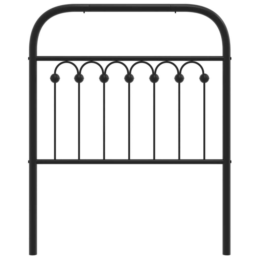 vidaXL Tăblie de pat metalică, negru, 75 cm
