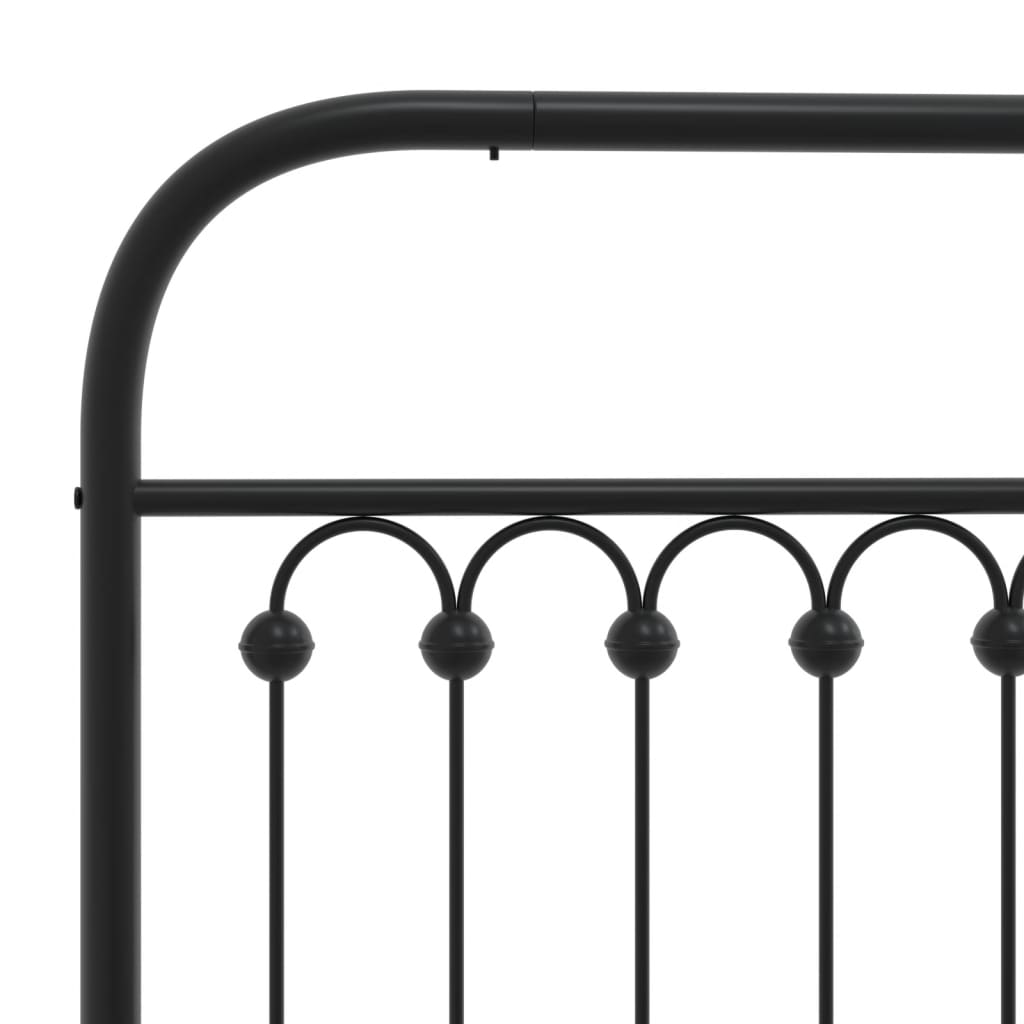 vidaXL Tăblie de pat metalică, negru, 75 cm