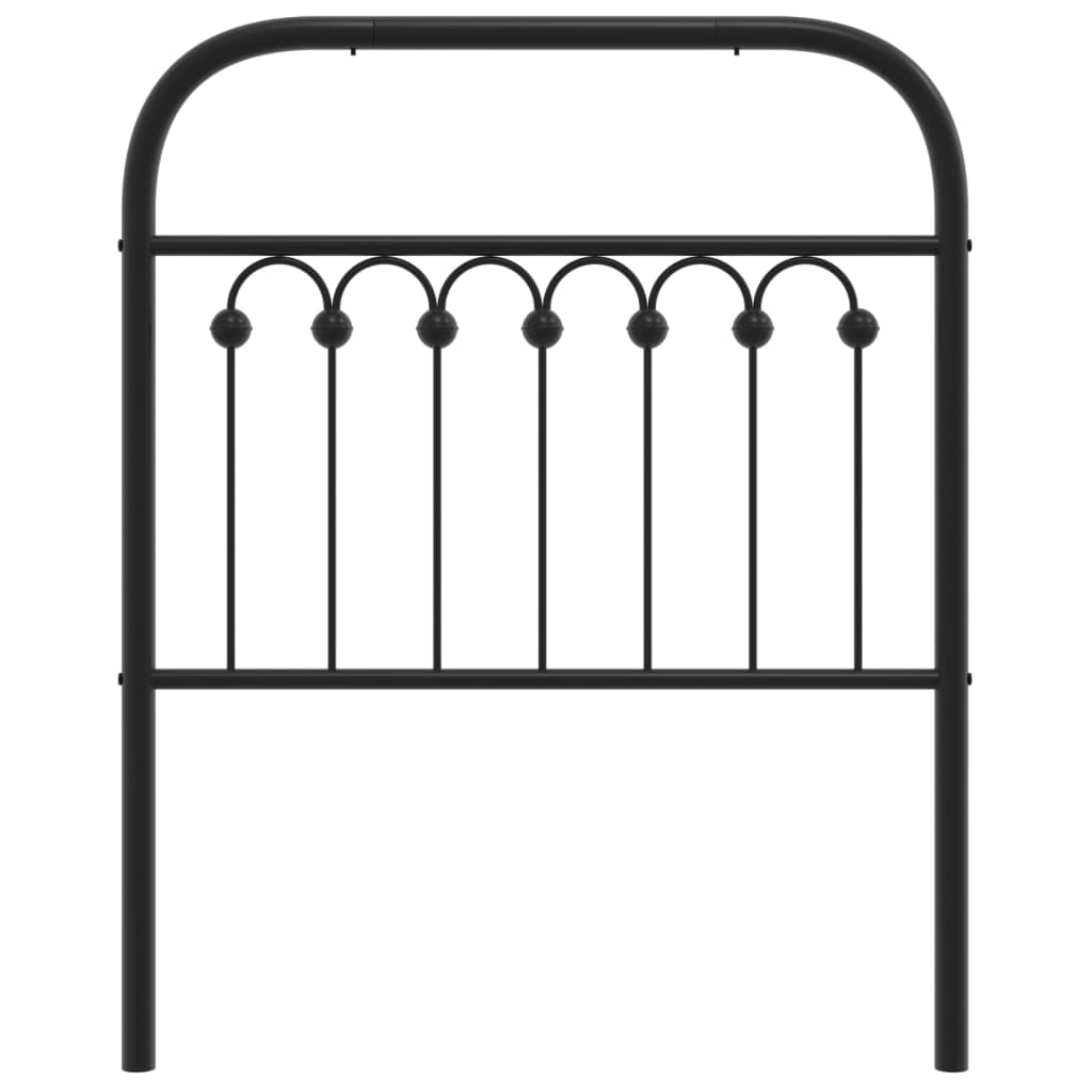 vidaXL Tăblie de pat metalică, negru, 80 cm