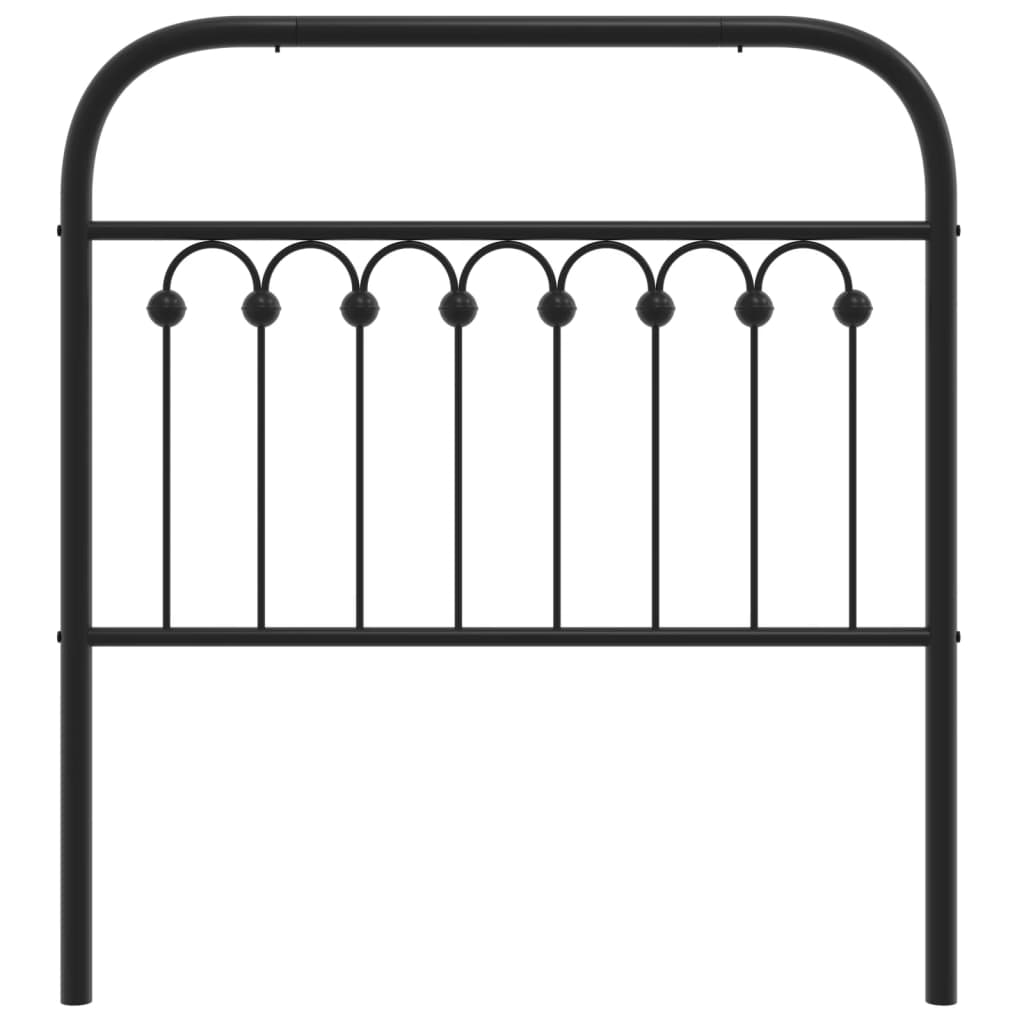 vidaXL Tăblie de pat metalică, negru, 90 cm