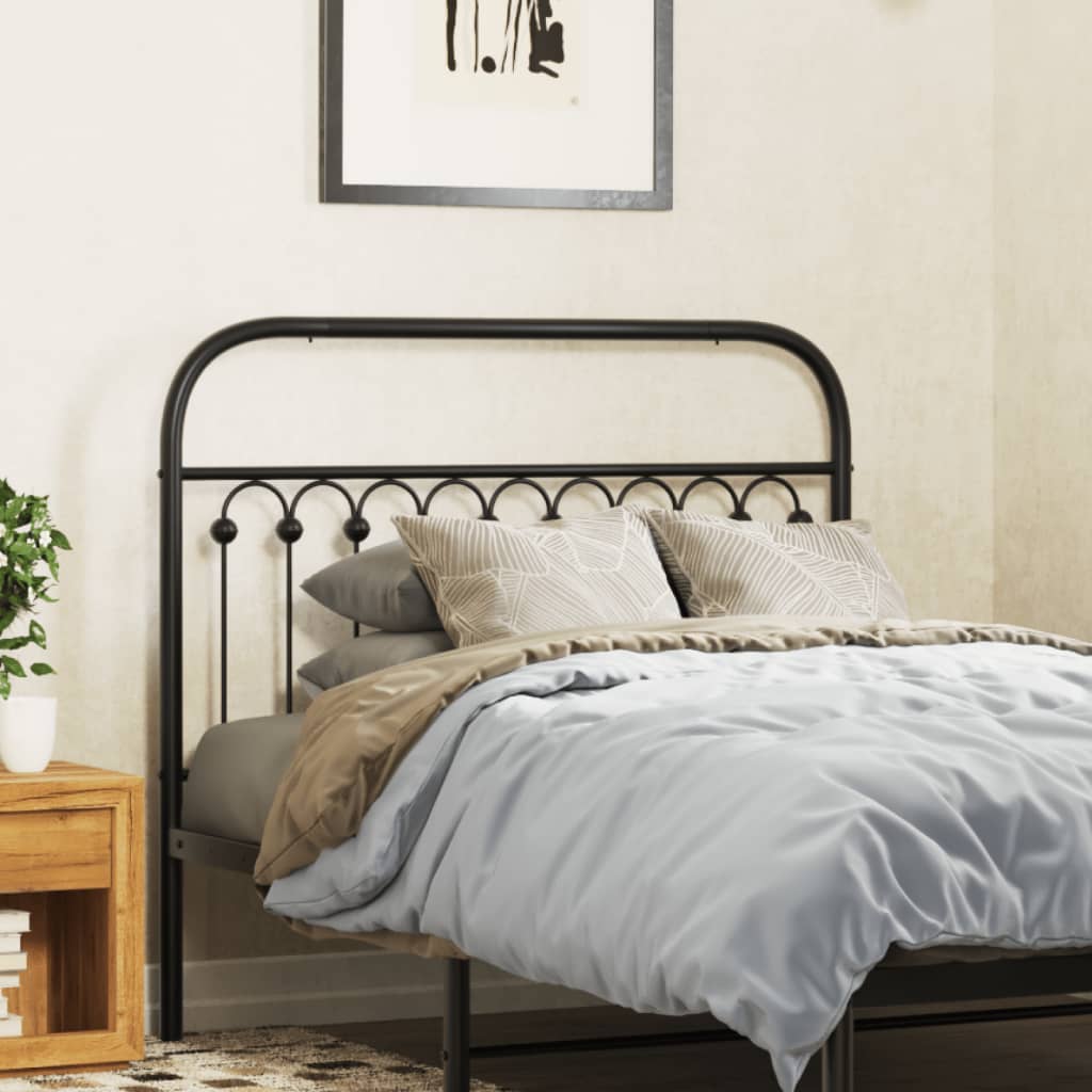 vidaXL Tăblie de pat metalică, negru, 107 cm vidaXL Tăblie de pat metalică, negru, 107 cm