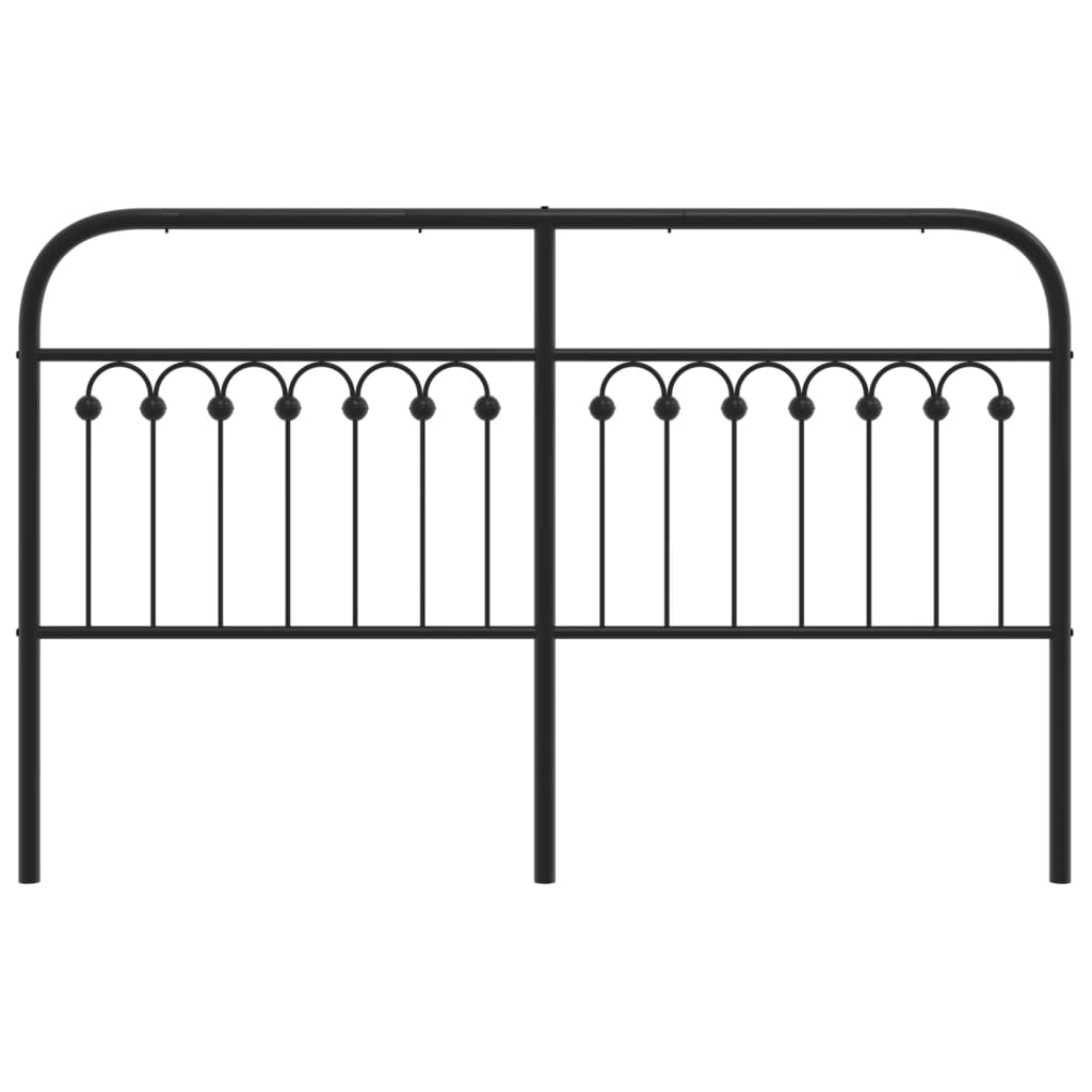 vidaXL Tăblie de pat metalică, negru, 150 cm