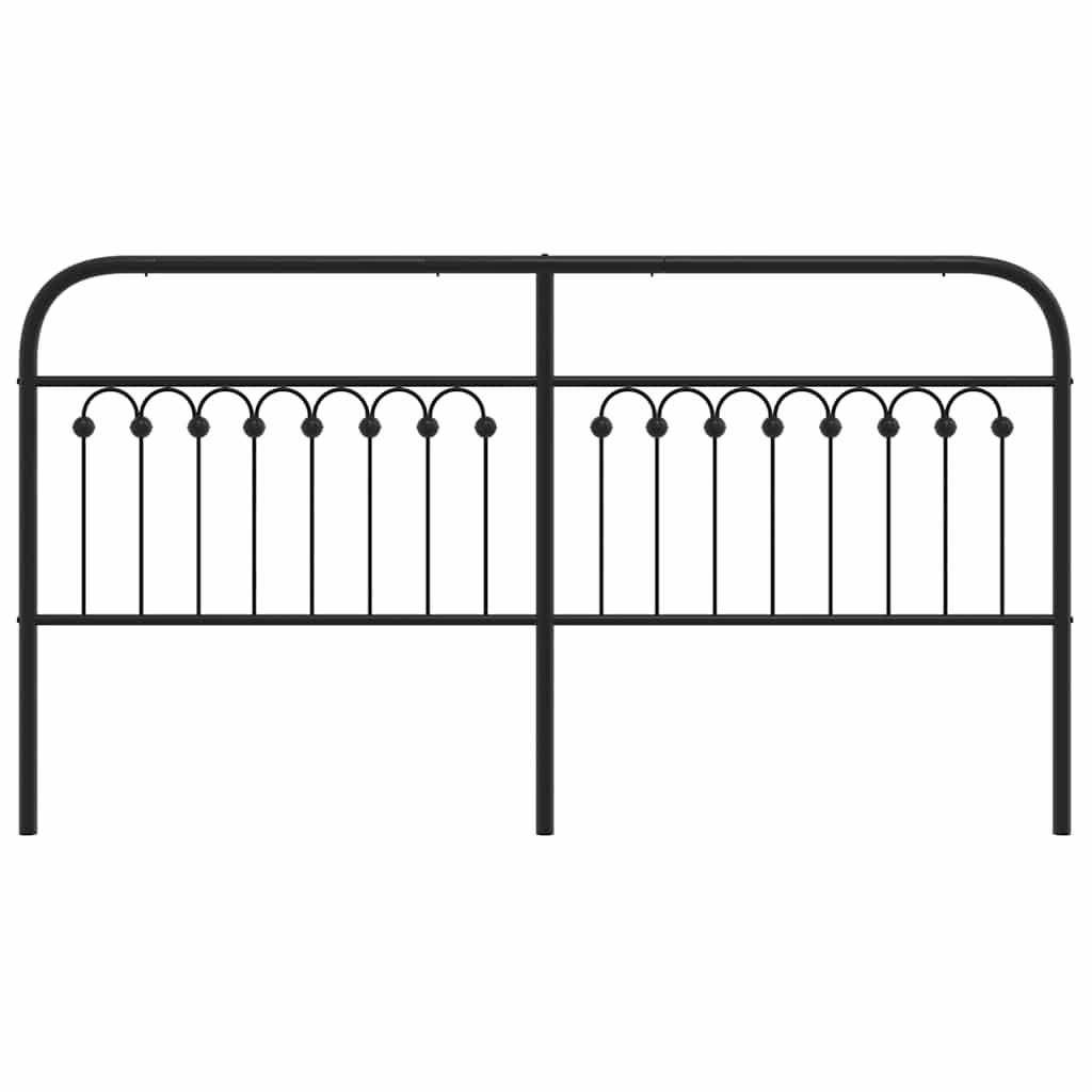 vidaXL Tăblie de pat metalică, negru, 180 cm