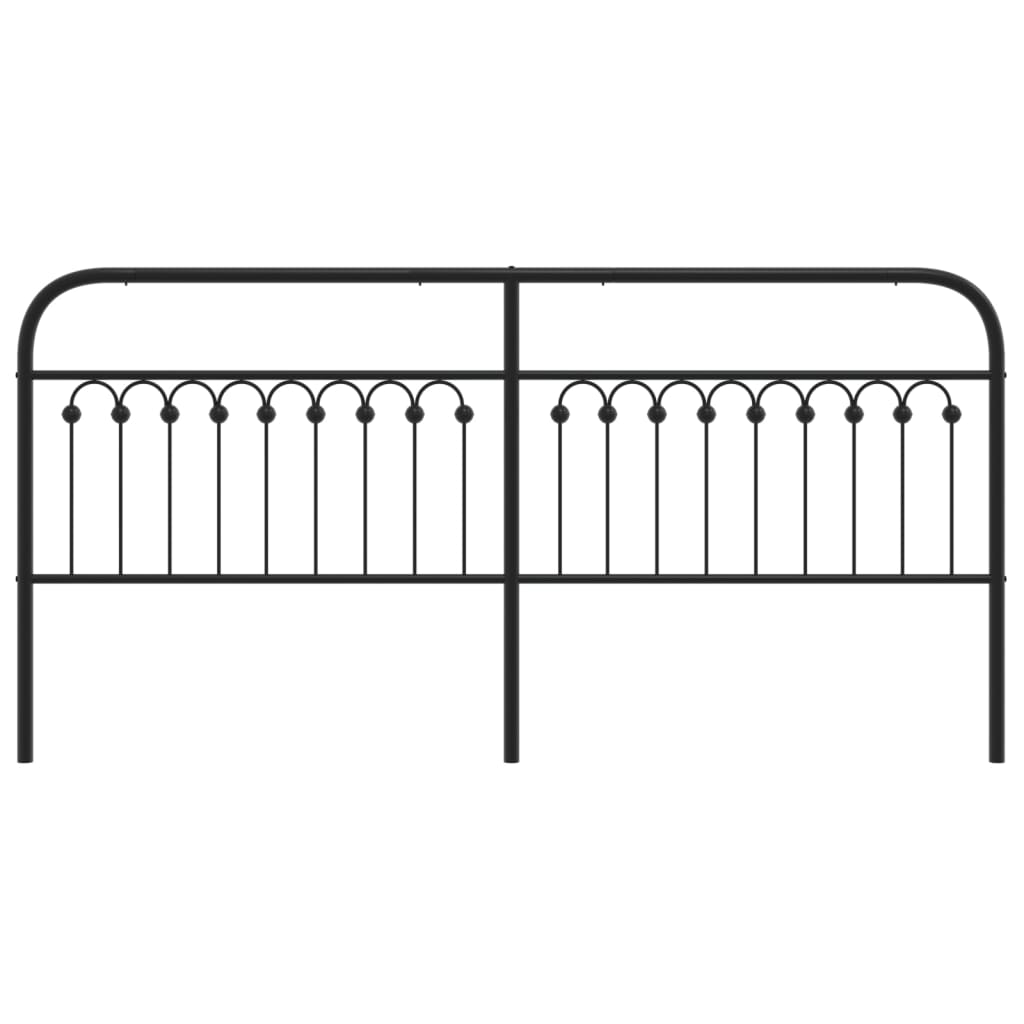 vidaXL Tăblie de pat metalică, negru, 200 cm
