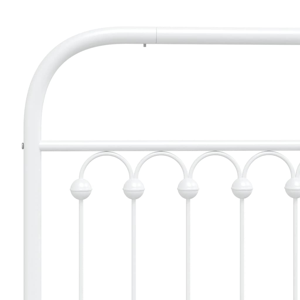 vidaXL Cadru de pat din metal cu tăblie, alb, 107x203 cm