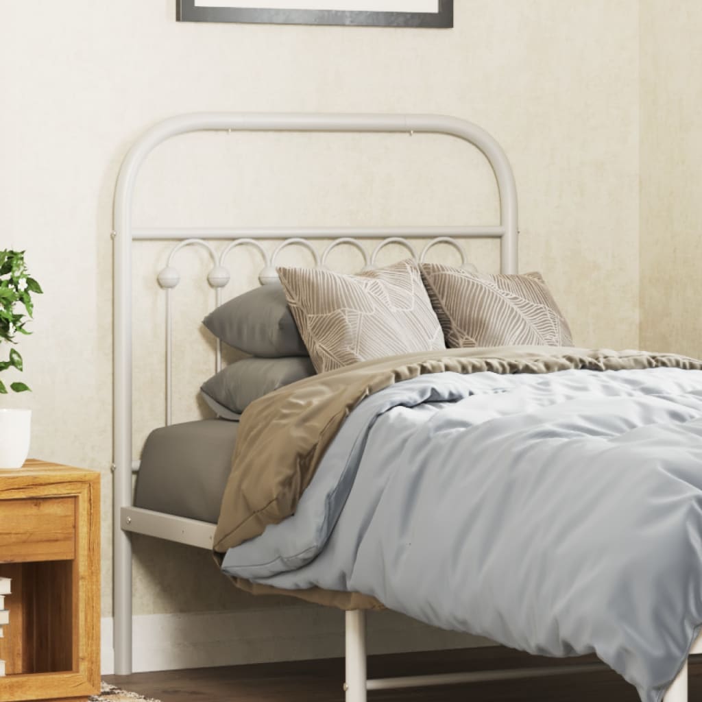 vidaXL Tăblie de pat metalică, alb, 75 cm vidaXL Tăblie de pat metalică, alb, 75 cm