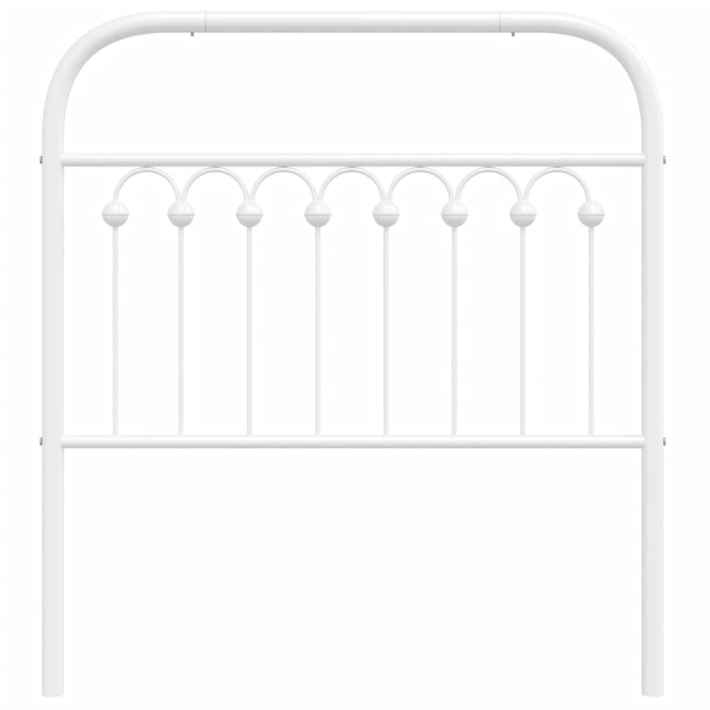 vidaXL Tăblie de pat metalică, alb, 90 cm vidaXL Tăblie de pat metalică, alb, 90 cm