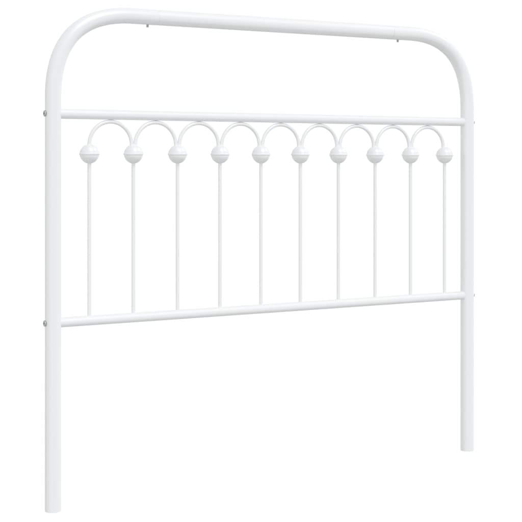 vidaXL Tăblie de pat metalică, alb, 107 cm