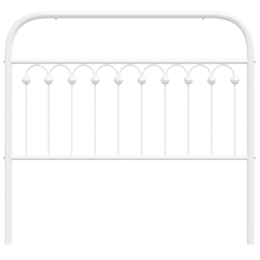 vidaXL Tăblie de pat metalică, alb, 107 cm