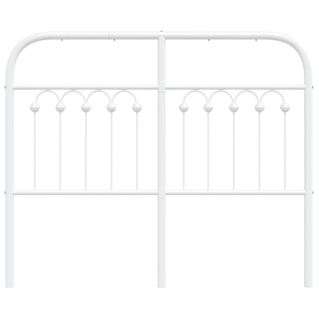 vidaXL Tăblie de pat metalică, alb, 120 cm