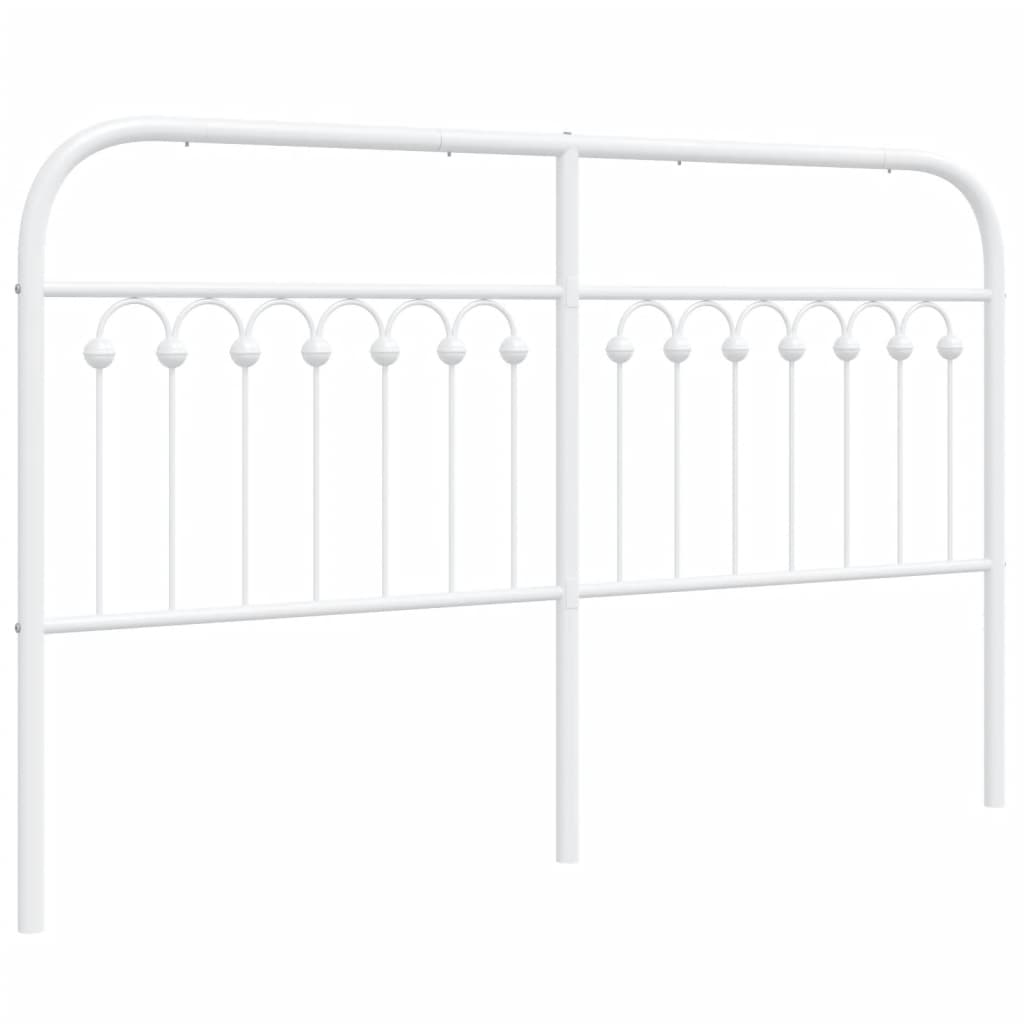 vidaXL Tăblie de pat metalică, alb, 150 cm
