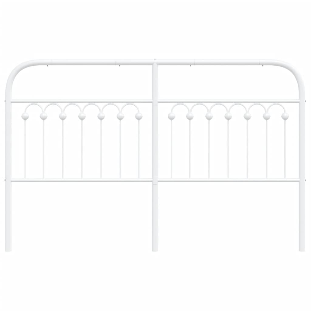 vidaXL Tăblie de pat metalică, alb, 150 cm
