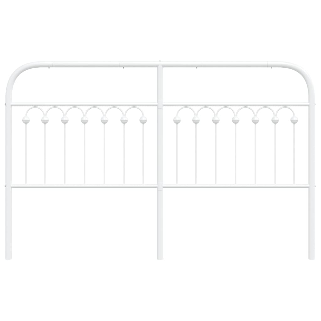 vidaXL Tăblie de pat metalică, alb, 160 cm