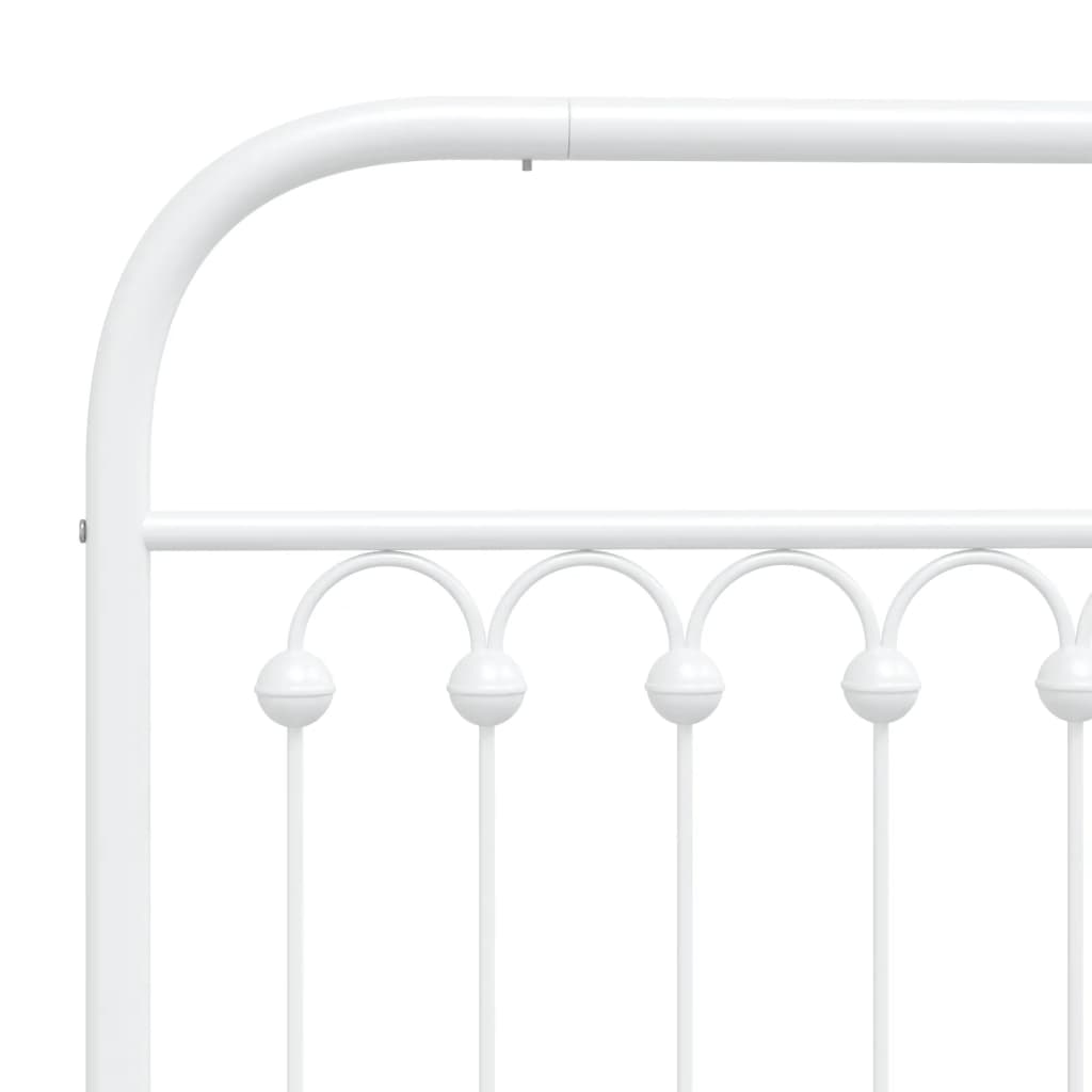 vidaXL Tăblie de pat metalică, alb, 160 cm
