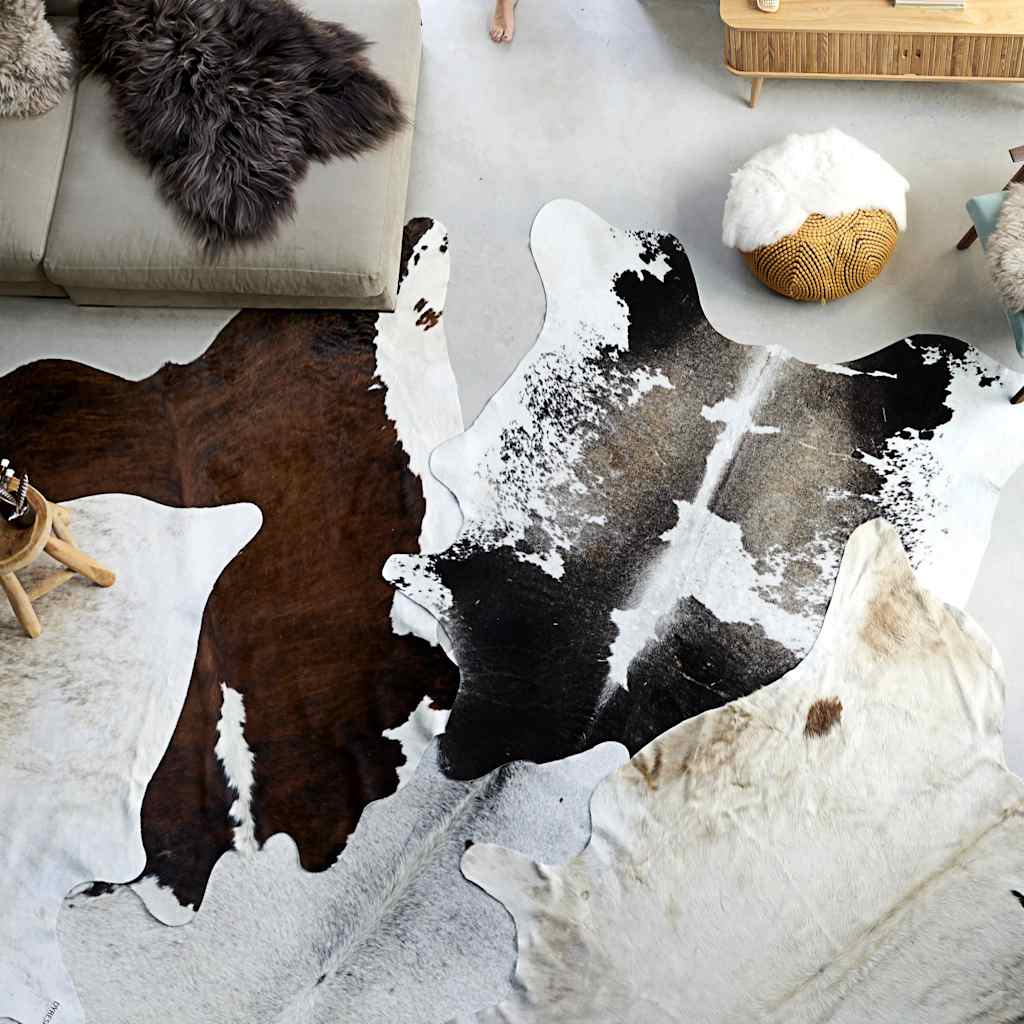 vidaXL Covor, alb și negru, 180x220 cm, piele naturală de vacă vidaXL Covor, alb și negru, 180x220 cm, piele naturală de vacă