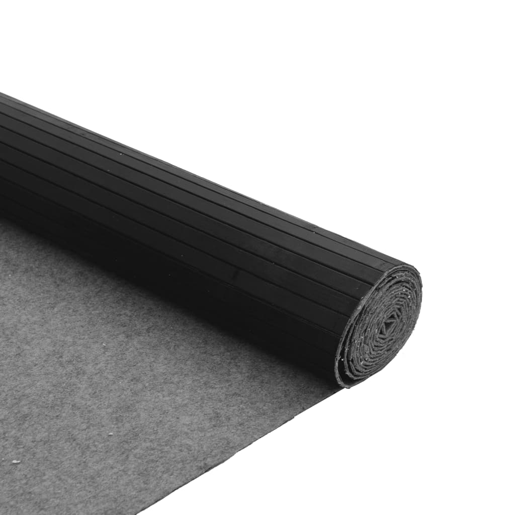 vidaXL Covor dreptunghiular, negru, 80x100 cm, bambus