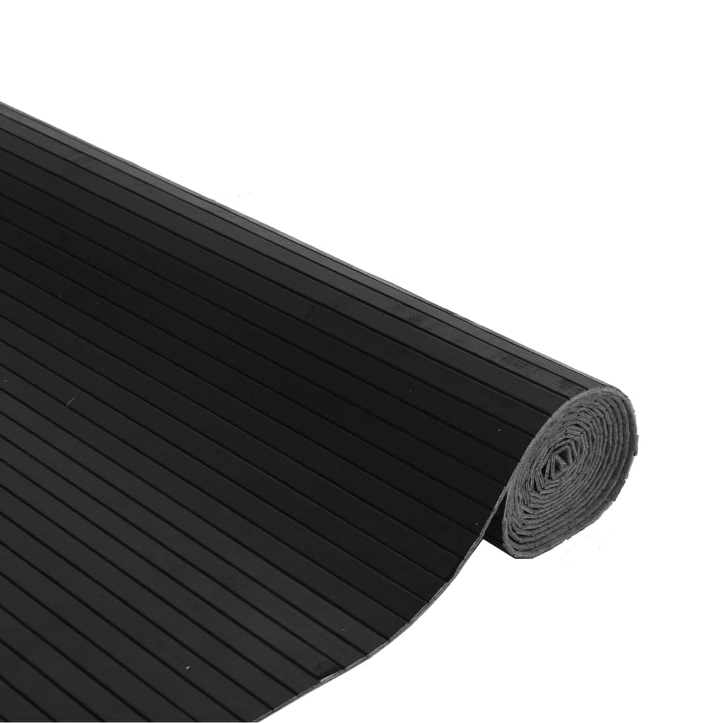 vidaXL Covor dreptunghiular, negru, 80x300 cm, bambus