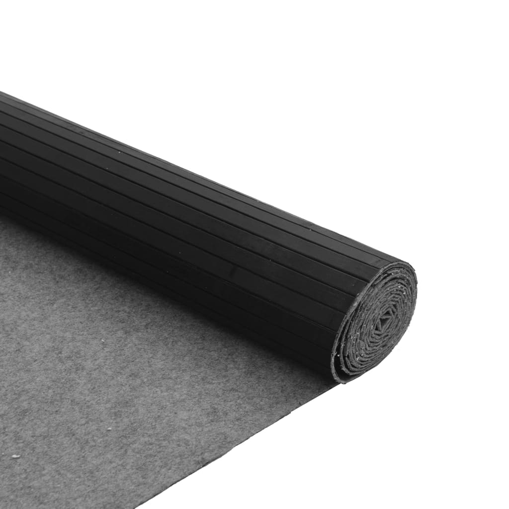vidaXL Covor dreptunghiular, negru, 80x300 cm, bambus