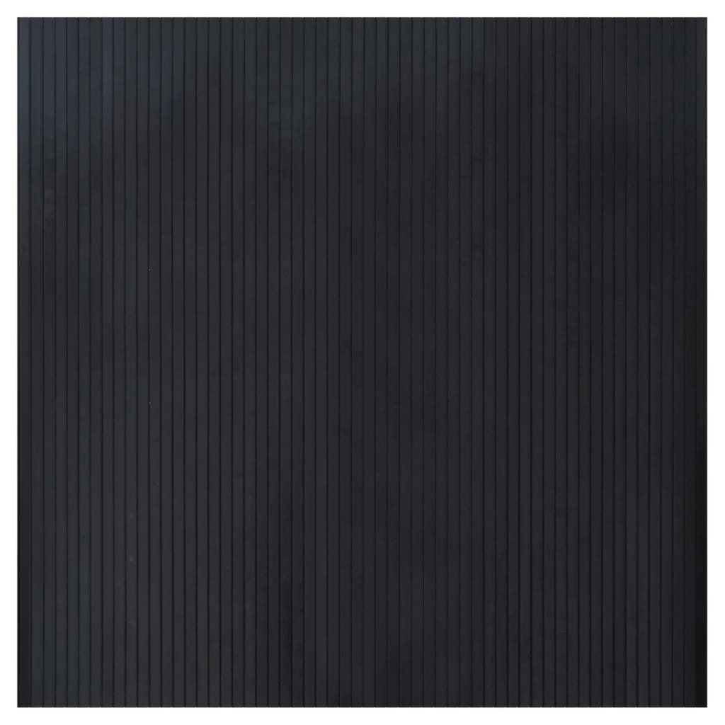 vidaXL Covor dreptunghiular, negru, 100x100 cm, bambus