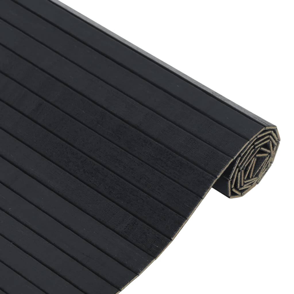 vidaXL Covor dreptunghiular, negru, 100x400 cm, bambus
