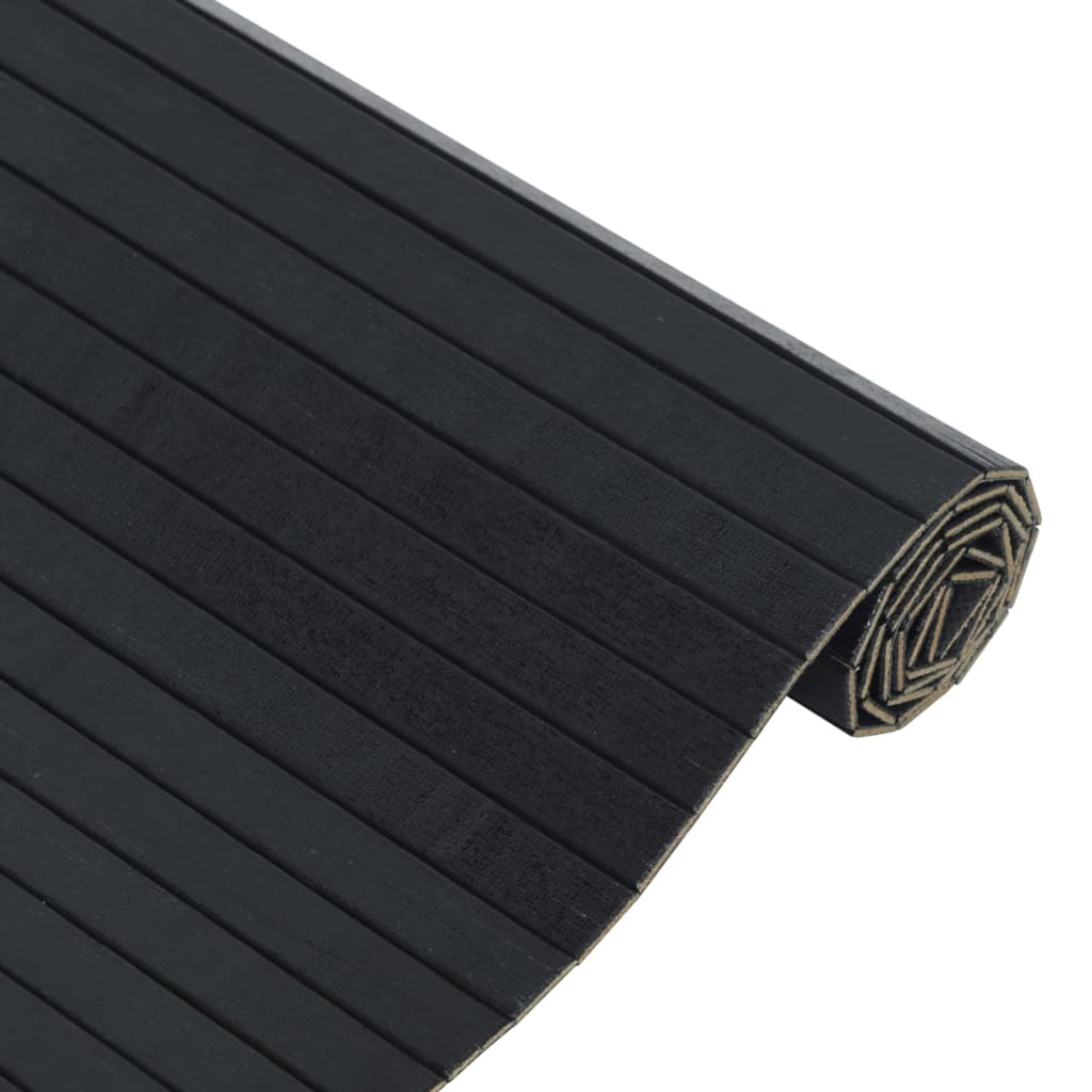 vidaXL Covor dreptunghiular, negru, 100x500 cm, bambus