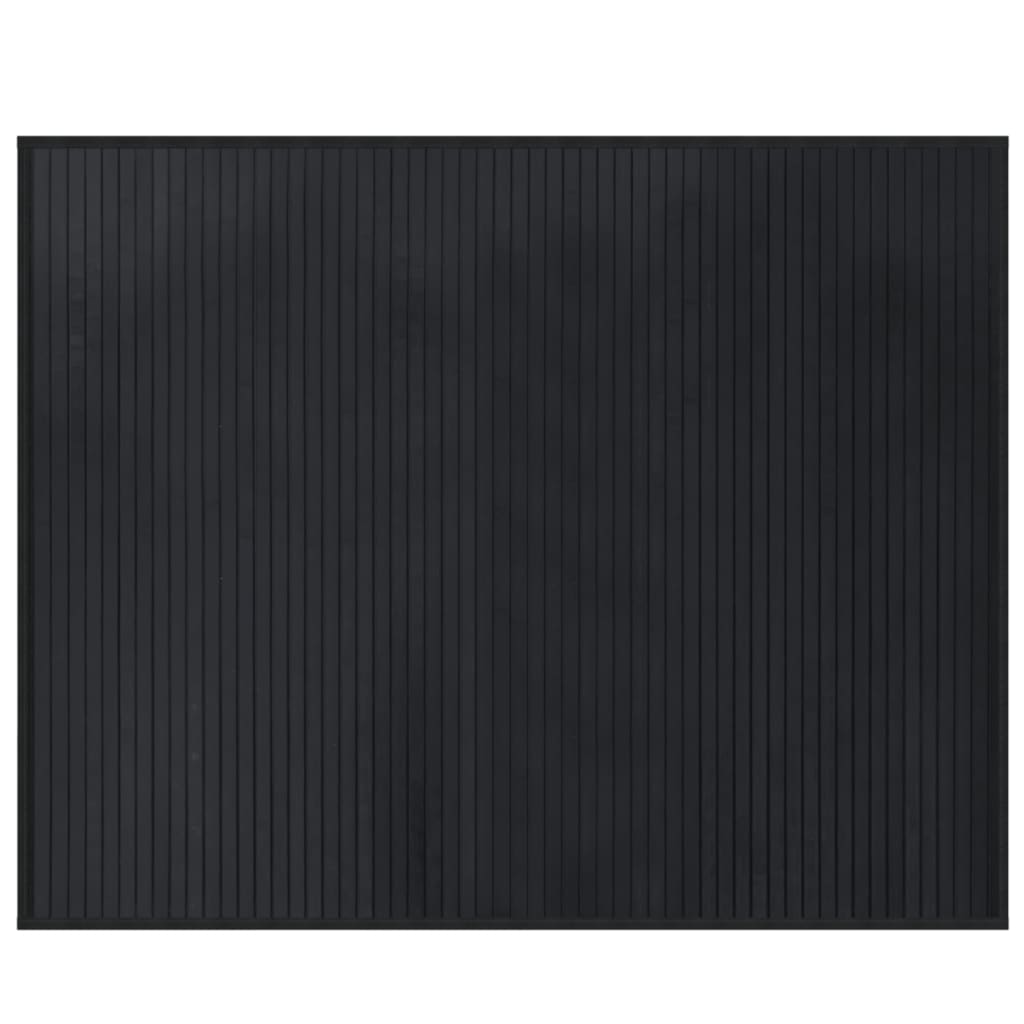 vidaXL Covor dreptunghiular, negru, 80x100 cm, bambus