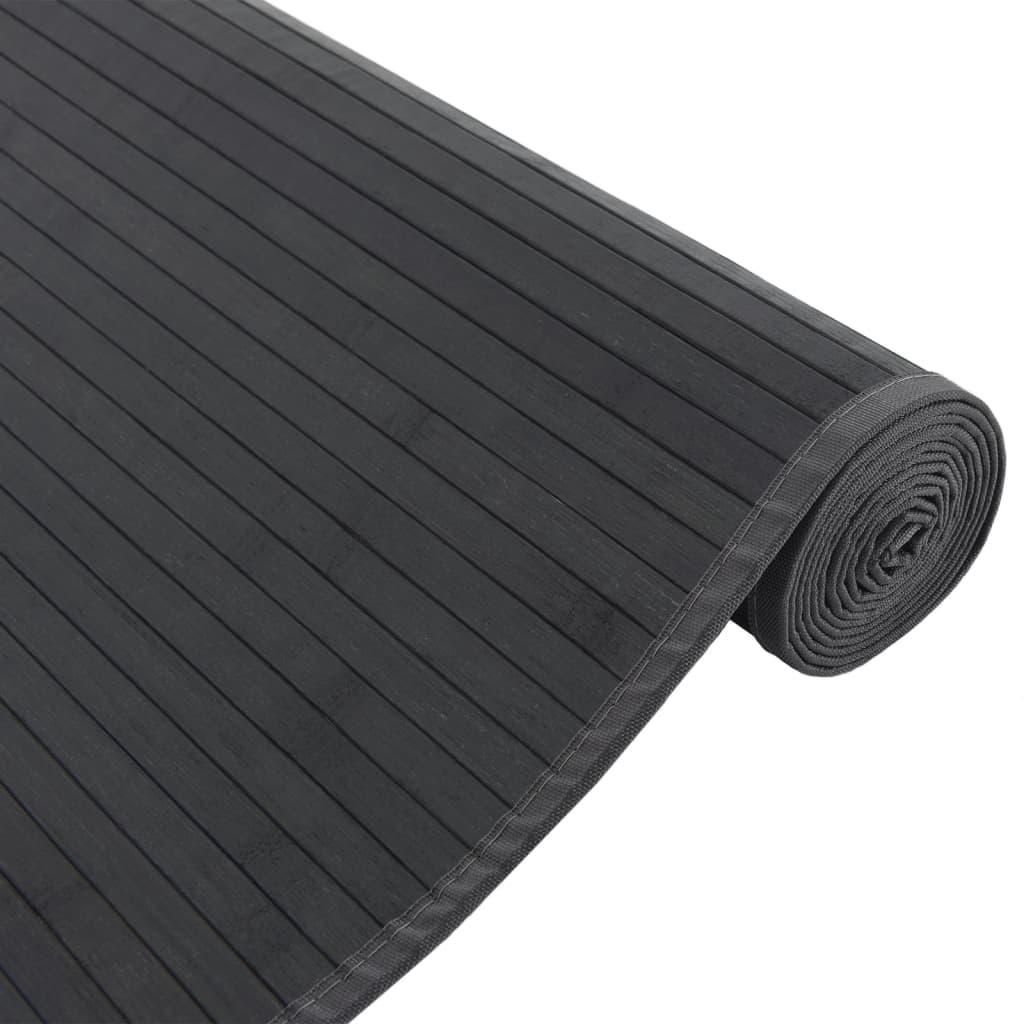 vidaXL Covor dreptunghiular, negru, 80x200 cm, bambus