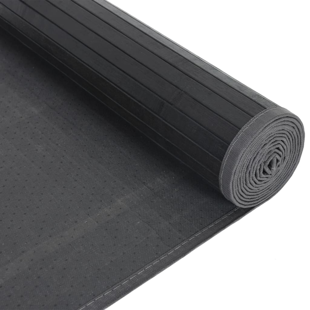 vidaXL Covor dreptunghiular, negru, 80x200 cm, bambus