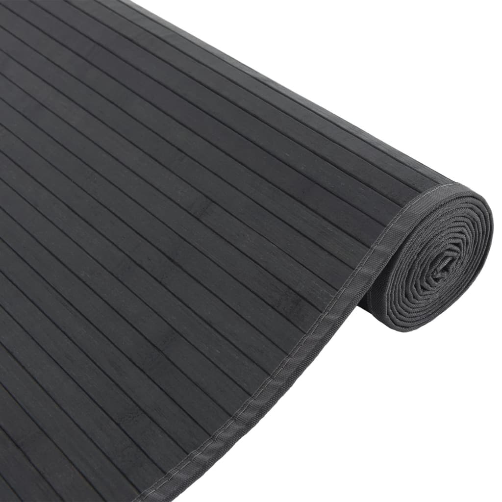 vidaXL Covor dreptunghiular, gri, 80x400 cm, bambus