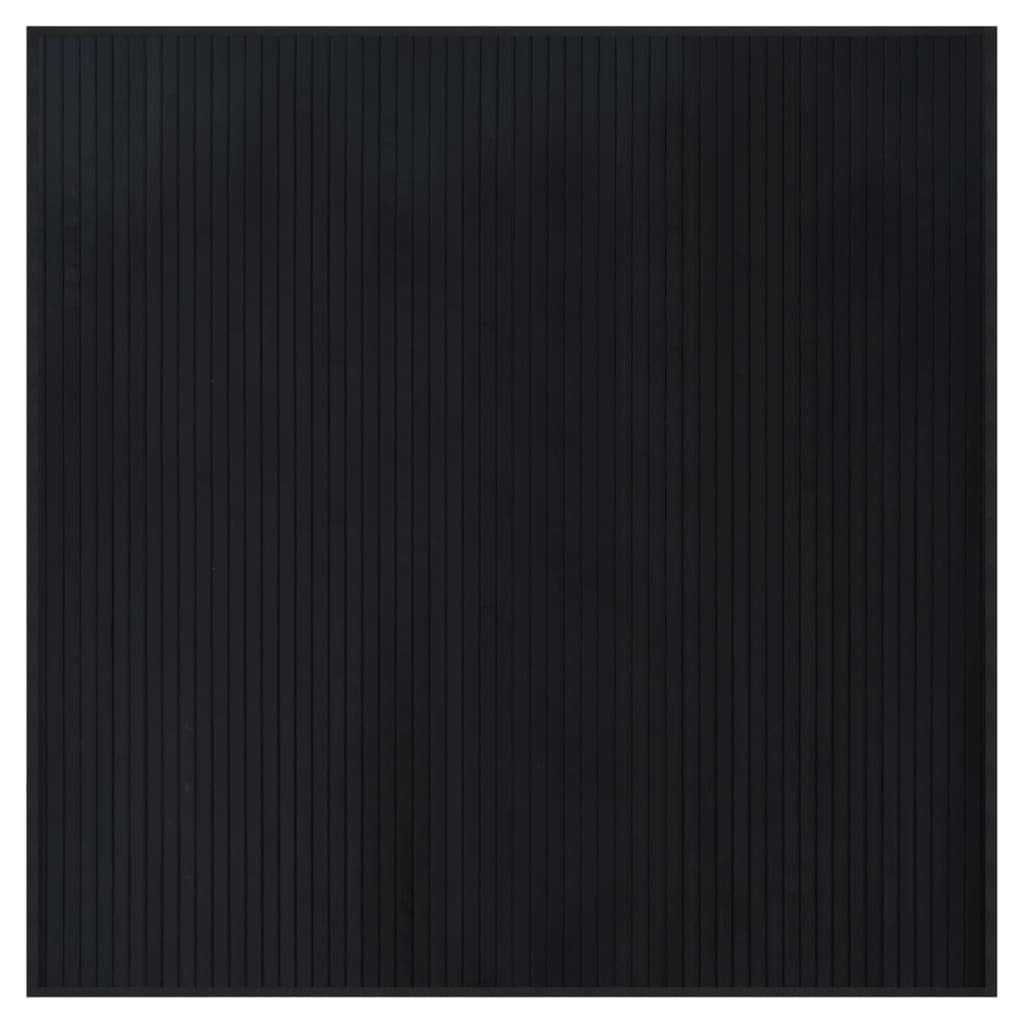 vidaXL Covor dreptunghiular, negru, 100x100 cm, bambus