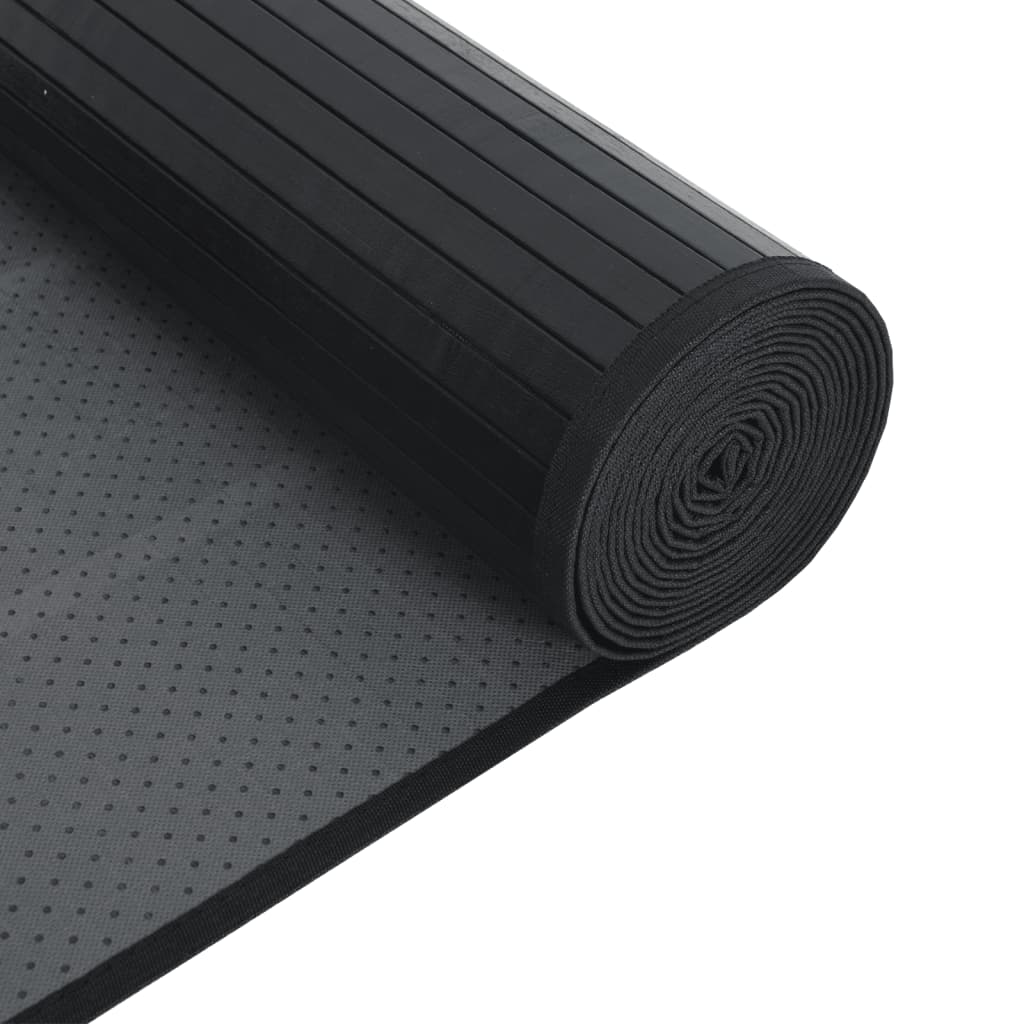 vidaXL Covor dreptunghiular, negru, 100x200 cm, bambus