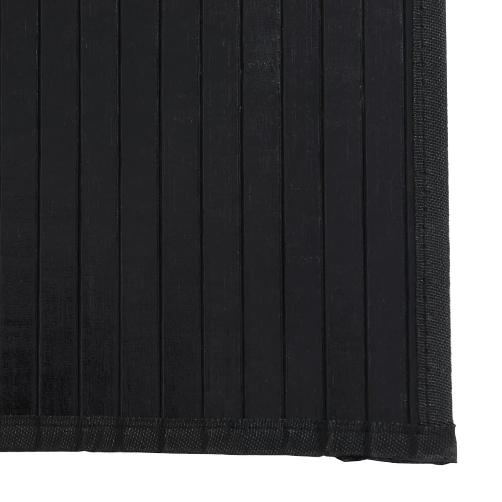 vidaXL Covor dreptunghiular, negru, 100x200 cm, bambus