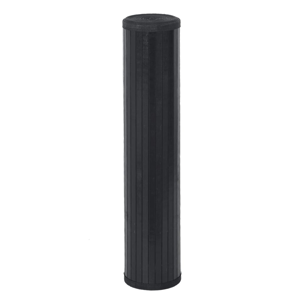 vidaXL Covor dreptunghiular, negru, 100x300 cm, bambus