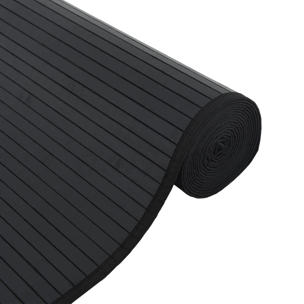 vidaXL Covor dreptunghiular, negru, 100x300 cm, bambus