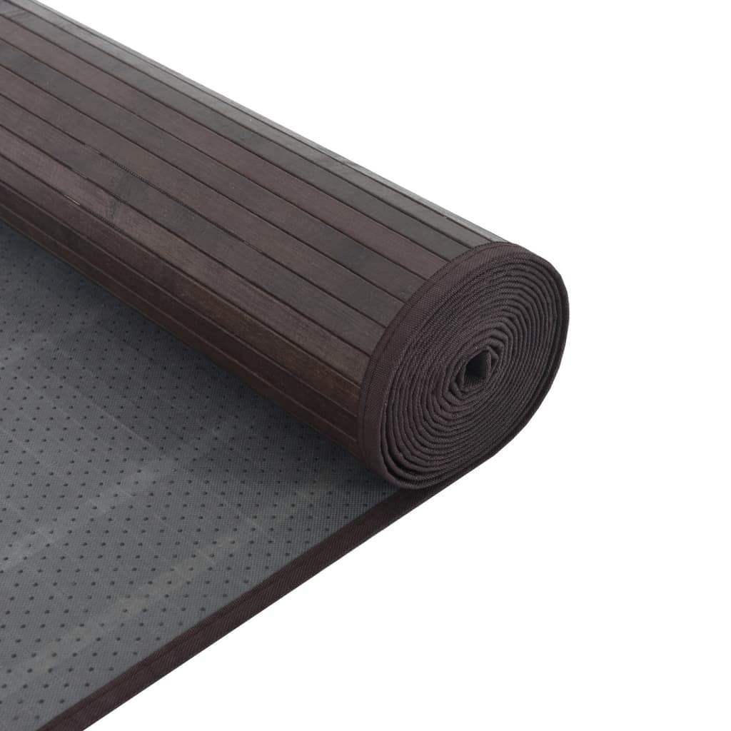 vidaXL Covor dreptunghiular, maro închis, 100x400 cm, bambus