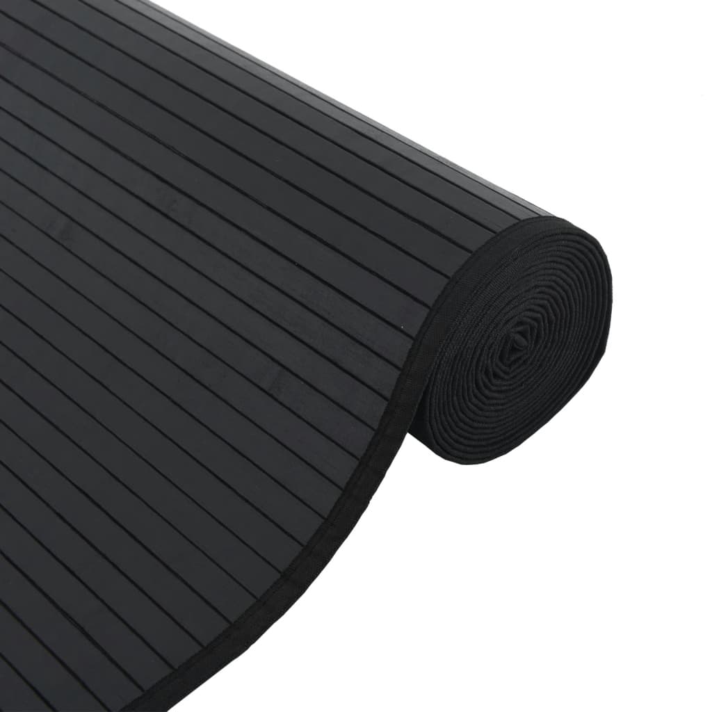 vidaXL Covor dreptunghiular, negru, 100x1000 cm, bambus