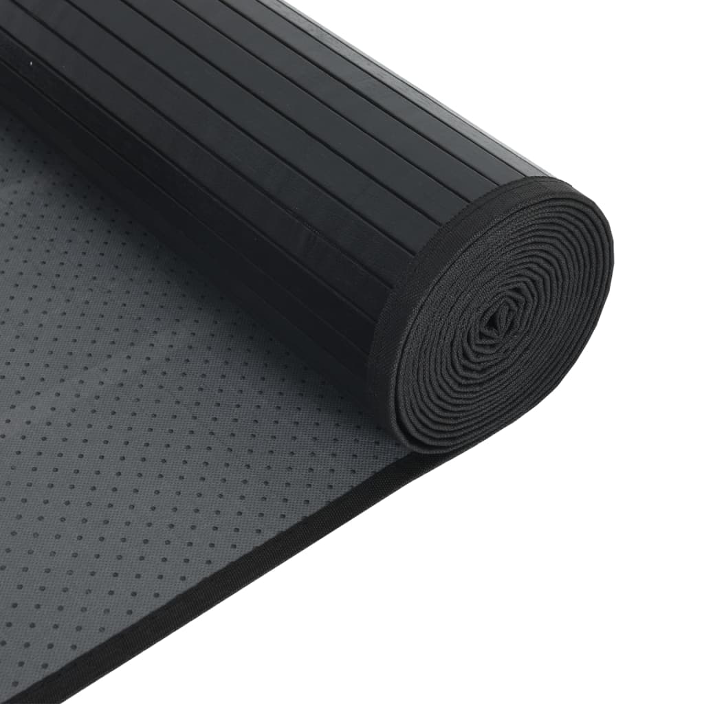 vidaXL Covor dreptunghiular, negru, 100x1000 cm, bambus