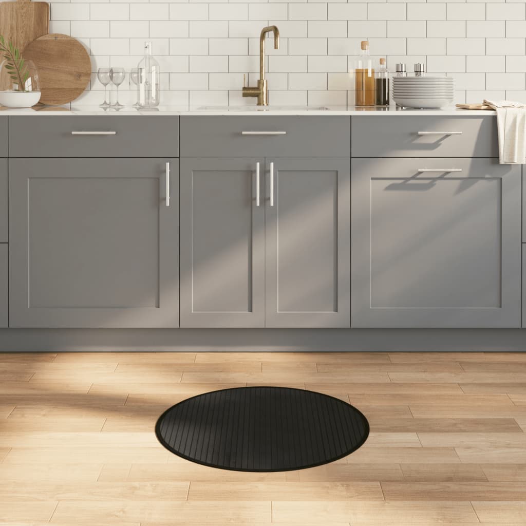 vidaXL Covor rotund, negru, 60 cm, bambus vidaXL Covor rotund, negru, 60 cm, bambus
