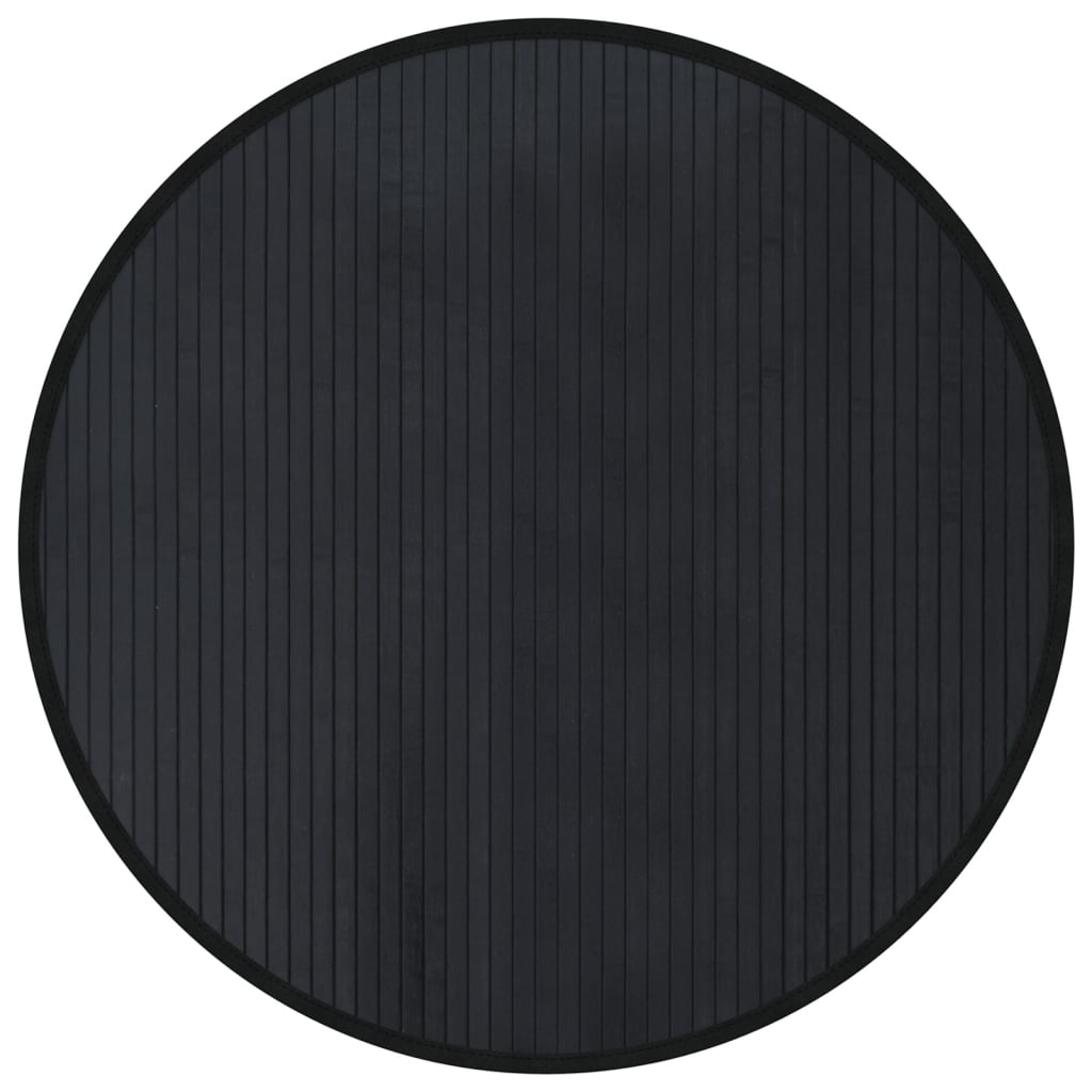vidaXL Covor rotund, negru, 80 cm, bambus