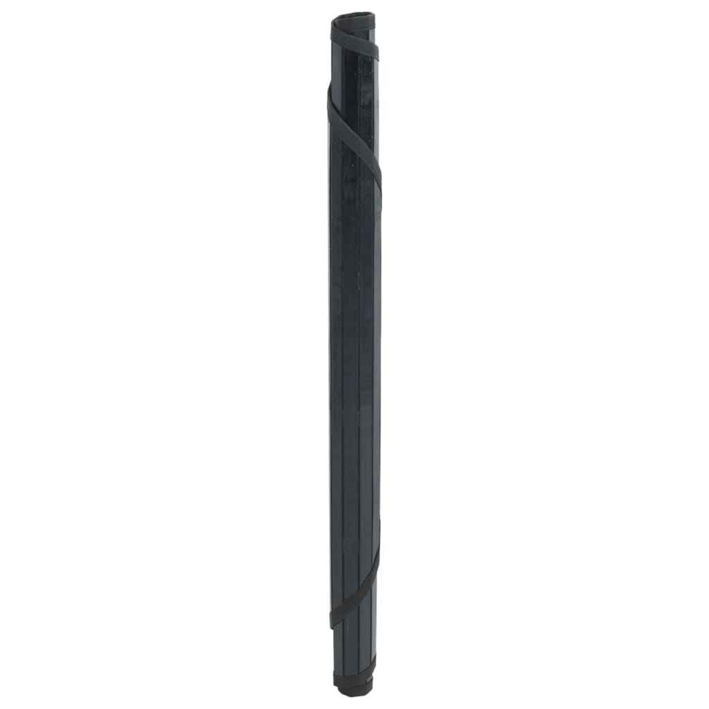 vidaXL Covor rotund, negru, 80 cm, bambus
