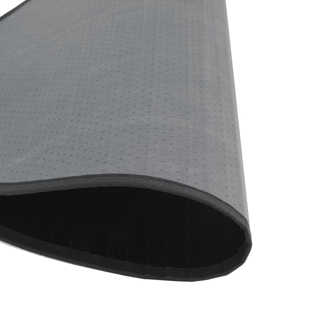 vidaXL Covor rotund, negru, 80 cm, bambus