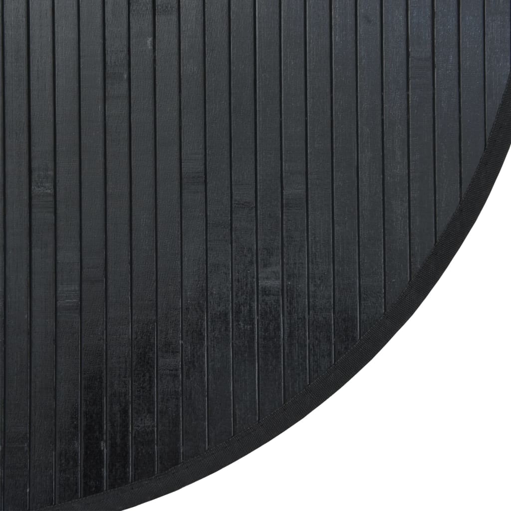 vidaXL Covor rotund, negru, 80 cm, bambus