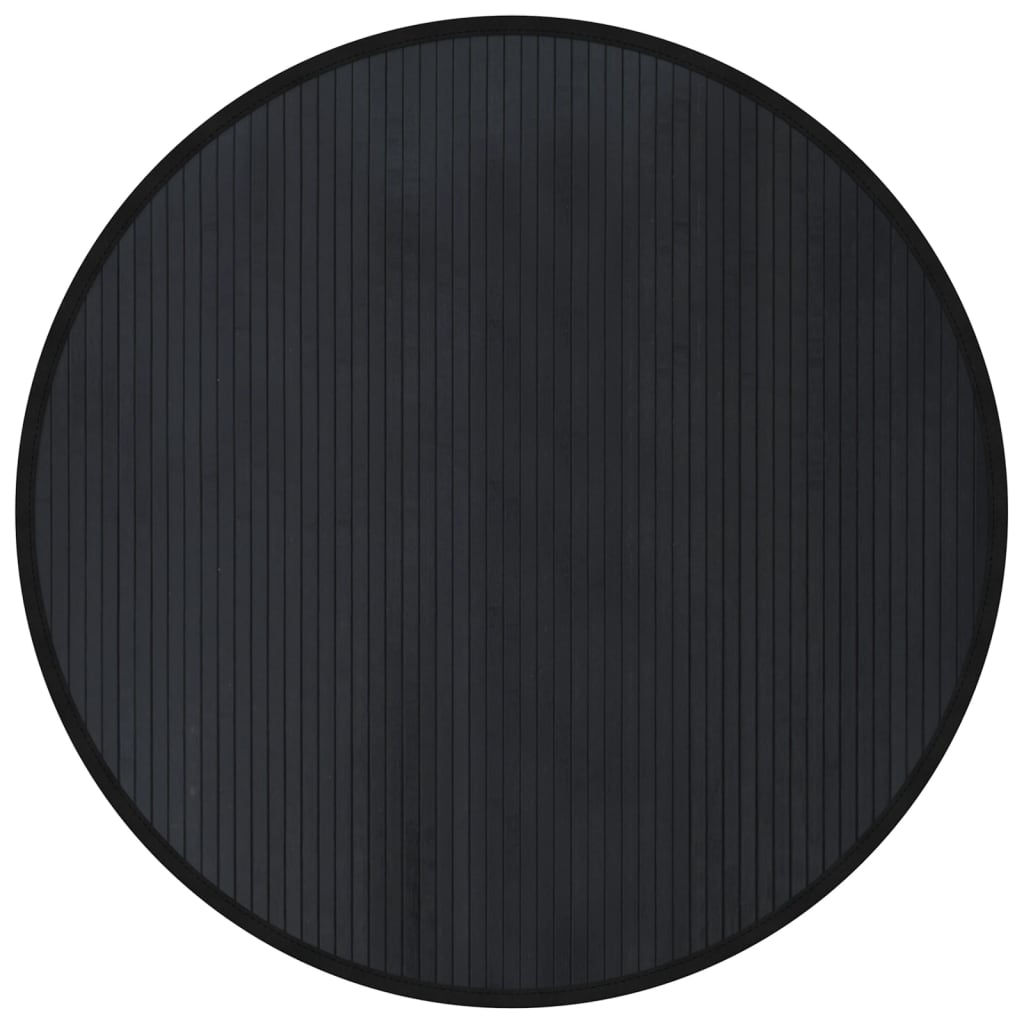 vidaXL Covor rotund, negru, 100 cm, bambus