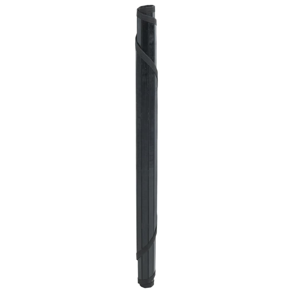 vidaXL Covor rotund, negru, 100 cm, bambus