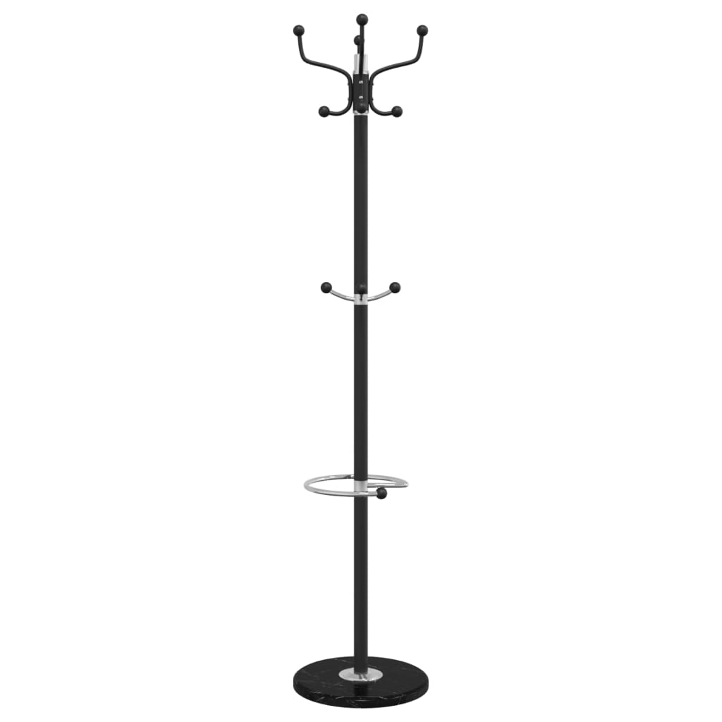 vidaXL Cuier cu suport umbrelă, negru 180 cm fier vopsit electrostatic vidaXL Cuier cu suport umbrelă, negru 180 cm fier vopsit electrostatic