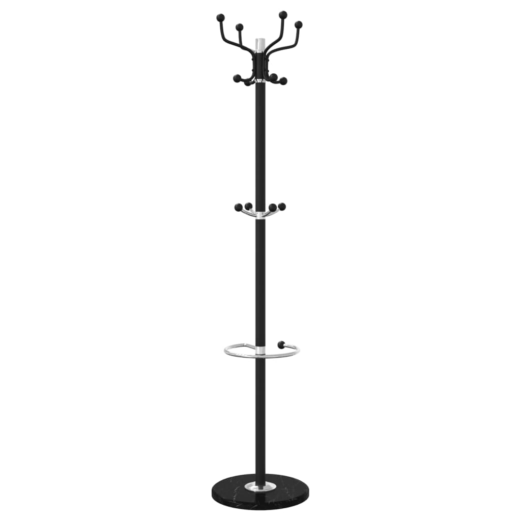 vidaXL Cuier cu suport umbrelă, negru 180 cm fier vopsit electrostatic vidaXL Cuier cu suport umbrelă, negru 180 cm fier vopsit electrostatic
