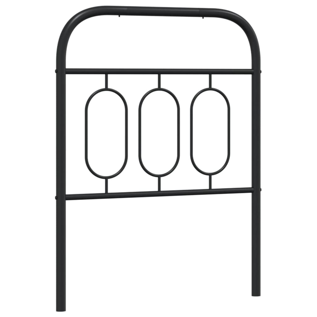 vidaXL Tăblie de pat metalică, negru, 75 cm