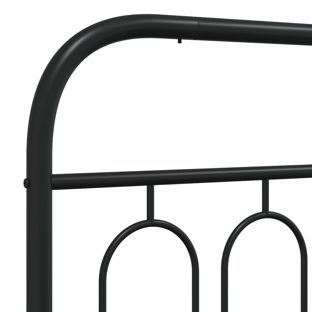 vidaXL Tăblie de pat metalică, negru, 75 cm