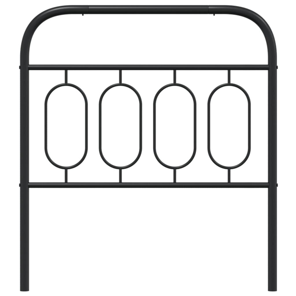 vidaXL Tăblie de pat metalică, negru, 80 cm
