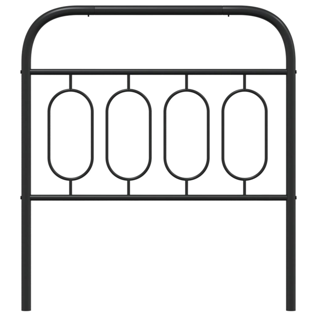 vidaXL Tăblie de pat metalică, negru, 90 cm